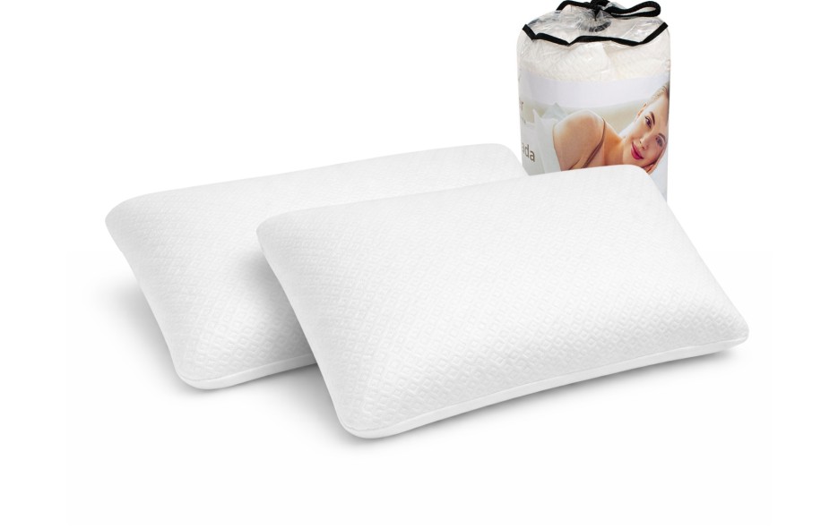 PACK OF 2 MEMORY FOAM PILLOWS - HEIGHT 12 CM