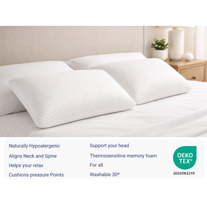 PACK 2 ALMOHADA VISCOELÁSTICA - ALTURA 12CM